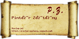 Pintér Zétény névjegykártya